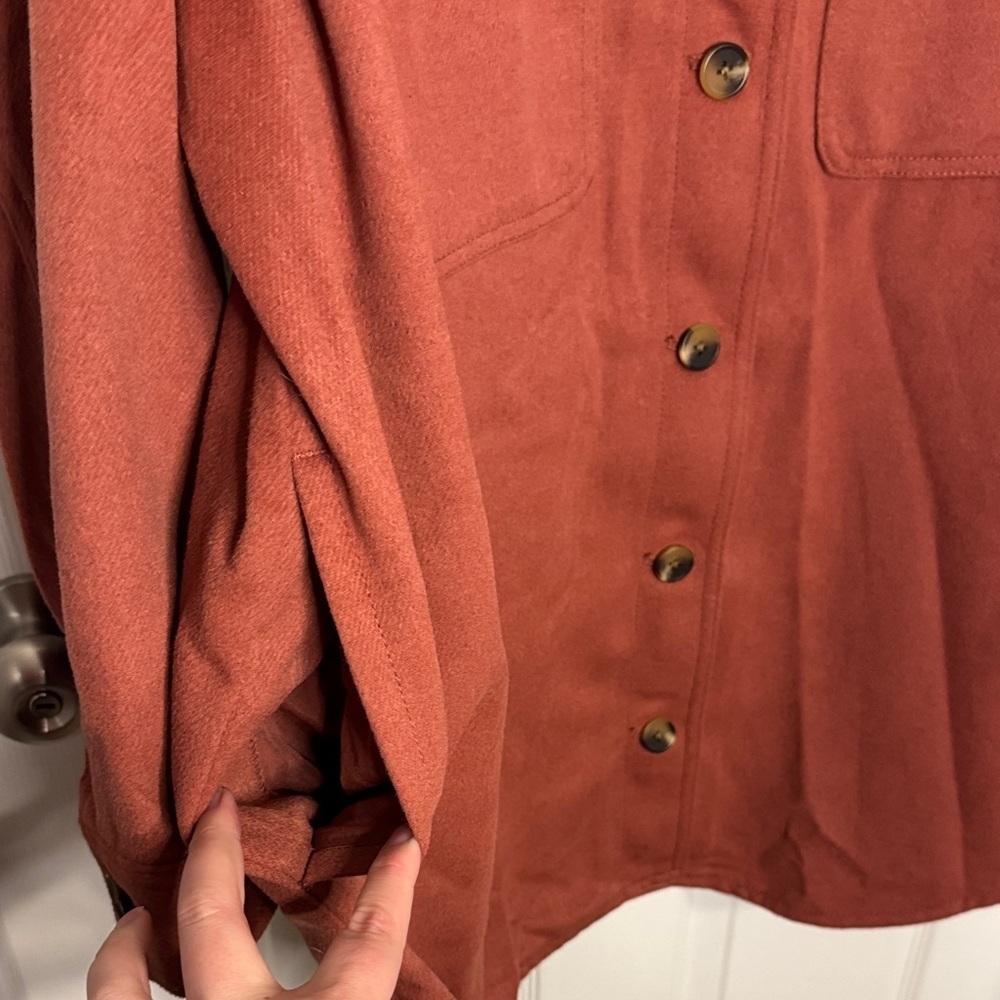 NWT Old Navy Women's Rust Colored Shacket with Pockets - Picture 8 of 8